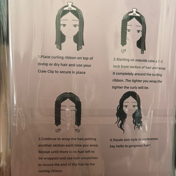 Luxurious Satin Heatless Curling Set in Pink and Cream - Picture 4 of 4